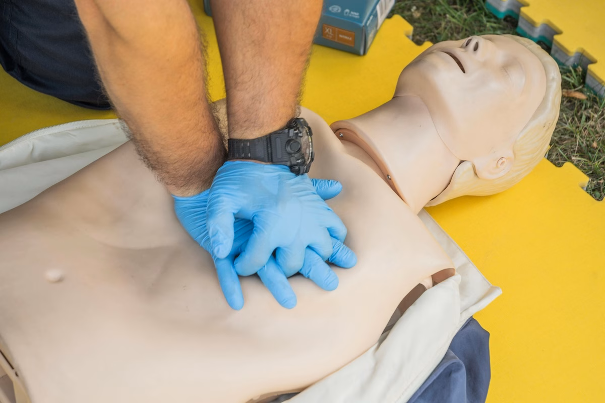 CPR practice on a dummy